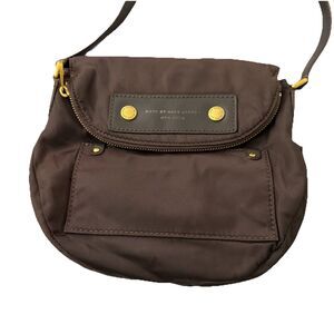Marc By Marc Jacobs Natasha Crossbody Bag Brown Nylon Preppy Small Magnetic Snap